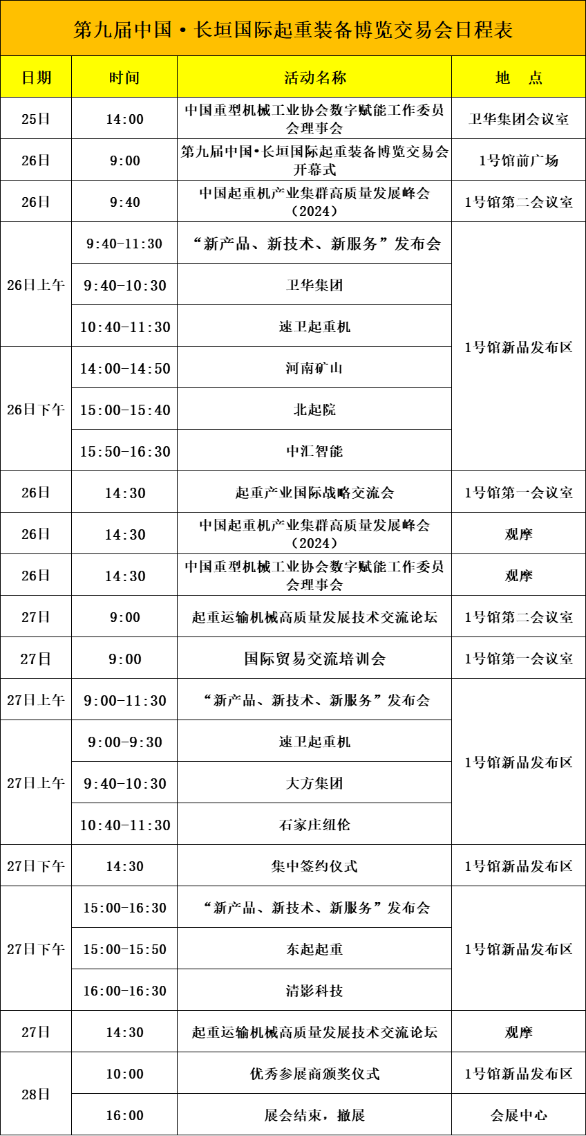 第九届长垣起重展活动日程正式确定